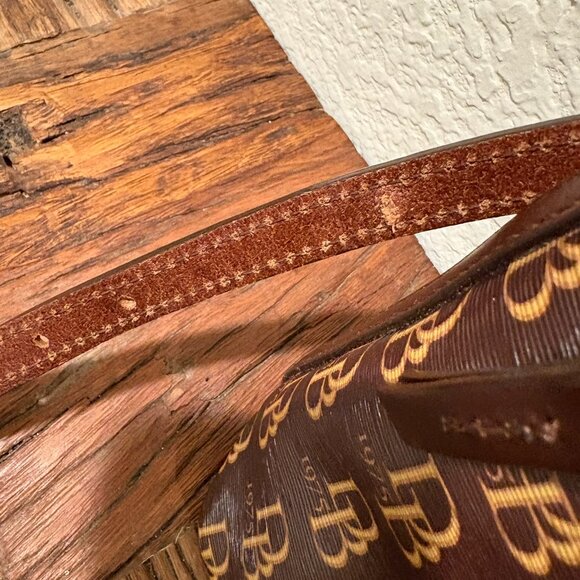 Dooney & Bourke Monogram Coated Canvas With Leather Trim  Bag - Picture 9 of 10